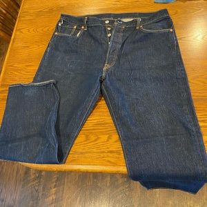 Levi Strauss 501 Dark Blue Button Fly Jeans 40 x 32